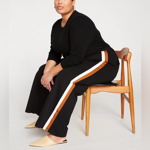 Universal Standard Stephanie Wide Leg Stripe Ponte Pants Stripe 37502 - Picture 1 of 13